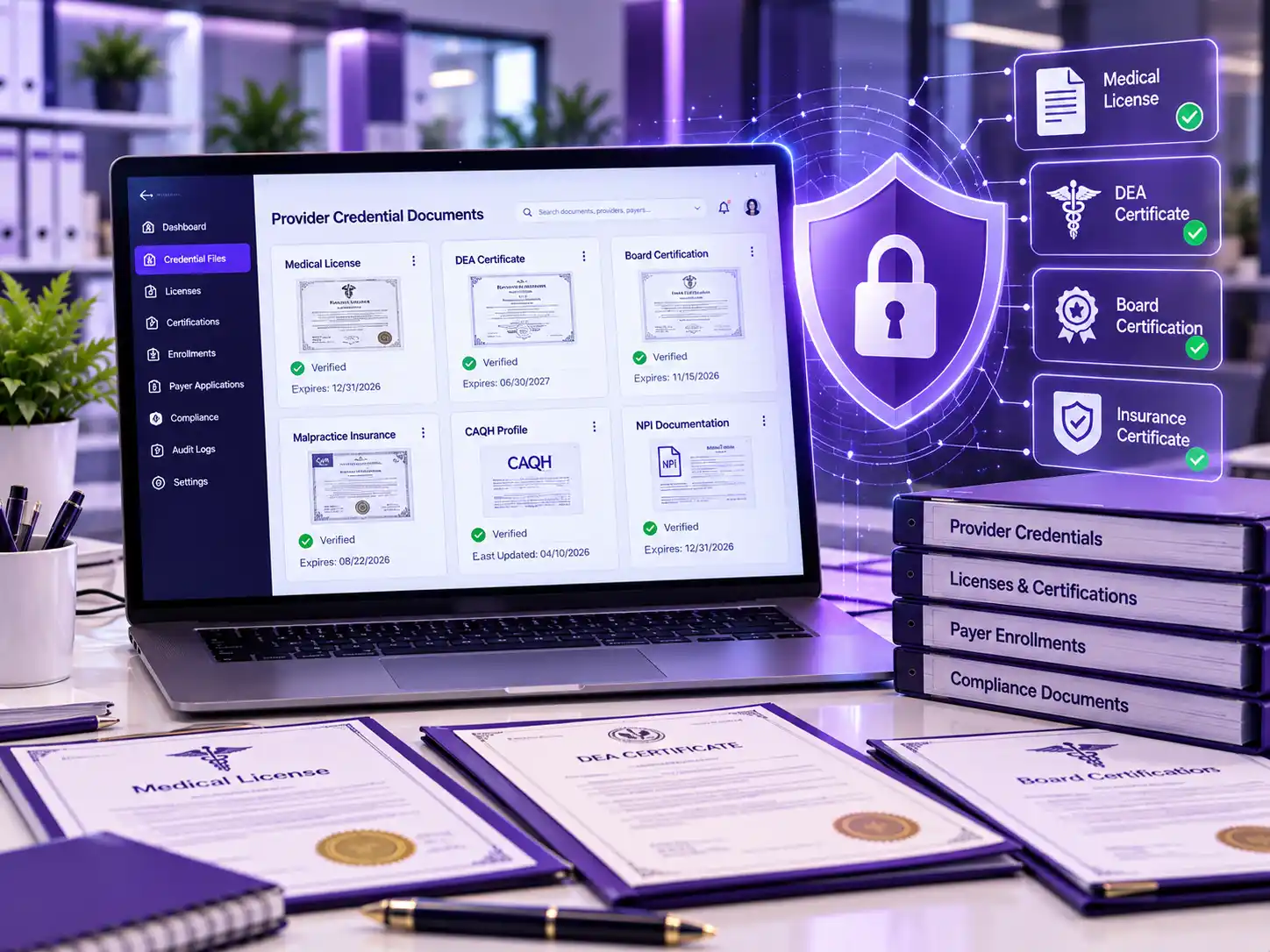 HIPAA-compliant credentialing services with secure document storage